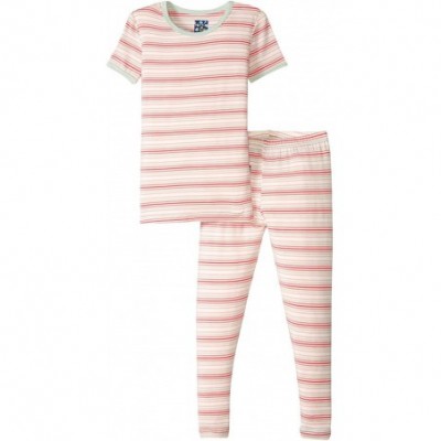 Sets Print Short Sleeve Pajama Set in Desert Rose Indian Train - Girl Desert Stripe - CK12O0MWC7Q