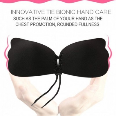 Bras Strapless Bra Self Adhesive Backless Bras Silicone Push up Bra for Women - Black - C818I89D2CS