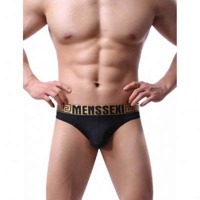 G-Strings & Thongs Men's Thongs Underwear G-String Low Rise Bikini Briefs Bulge Pouch T Back Underwear - Black - CH198O0TDI6