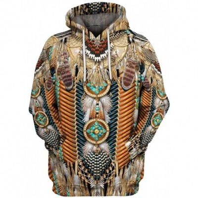 Sleep Sets Mens 3D Vintage Ethnic Style Print Hoodies Outdoor Jacket Novelty Pullover Sweatshirt Sweater with Pocket for XS-7...