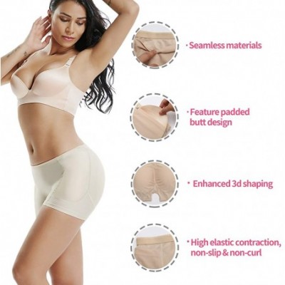 Shapewear Women Butt Lifter Padded Panties Seamless Hip Enhancer Underwear Boyshorts Shapewear - Beige (Shorts) - C018X5OU6MG