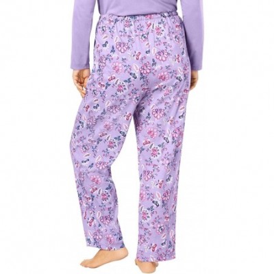 Bottoms Women's Plus Size Knit Sleep Pant Pajama Bottoms - Caribbean Blue Hearts (1119) - CM199SOQSKI