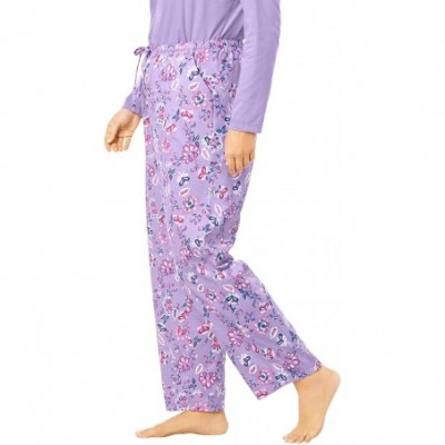 Bottoms Women's Plus Size Knit Sleep Pant Pajama Bottoms - Caribbean Blue Hearts (1119) - CM199SOQSKI