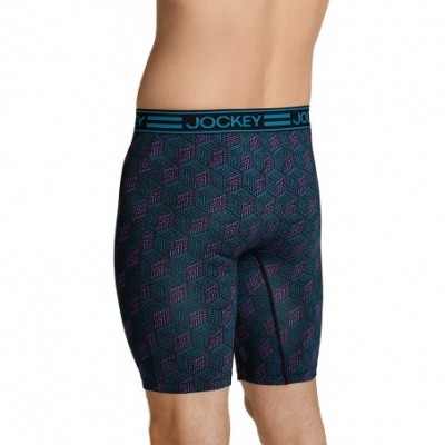 Boxer Briefs Men's Underwear Sport Cooling Mesh Performance Midway Brief - Capri Blue Print - C718UYZN77G