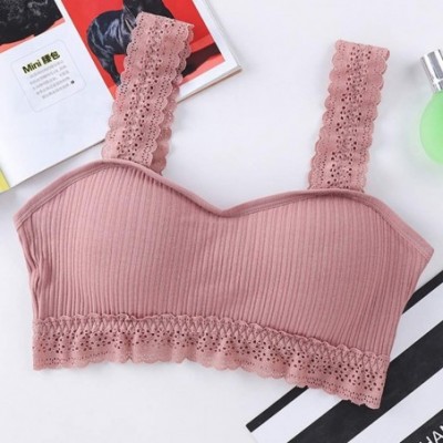 Camisoles & Tanks Women Sexy Bra Solid Vest Lace Camisole Breathable Push Up Top Underwear Wrapped Tube Top Small Gathered Br...