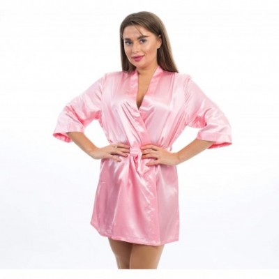 Robes Satin Robe for Bridesmaid Party with Silver Writing - Light_pink-matron_of_honor - CN190RSUQUH