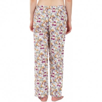 Bottoms Women's Cotton Poplin Pajama Lounge Boxer Shorts - Floral 5 White Pants - C7187MGH3W4