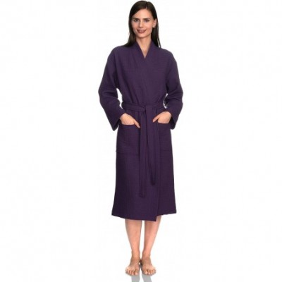 Robes Women's Robe- Kimono Waffle Spa Bathrobe - Loganberry - CQ12O67PZA4