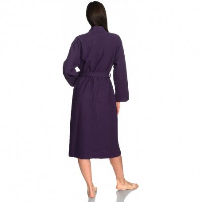 Robes Women's Robe- Kimono Waffle Spa Bathrobe - Loganberry - CQ12O67PZA4