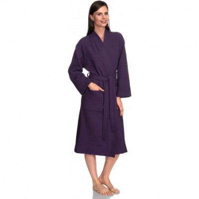 Robes Women's Robe- Kimono Waffle Spa Bathrobe - Loganberry - CQ12O67PZA4