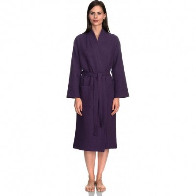 Robes Women's Robe- Kimono Waffle Spa Bathrobe - Loganberry - CQ12O67PZA4