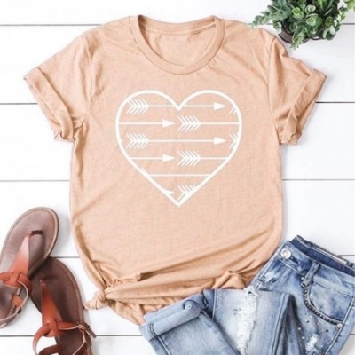 Tops Easter Women Lady Letter Printed Short Sleeve T-Shirt Casual Loose Top Tunics - T-orange - CR196H8RO3Y