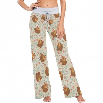 Bottoms Women's Pajama Lounge Pants Cute Duck Casual Stretch Bottoms Pants Wide Leg - Colorful 2 - CV1987X6ALO