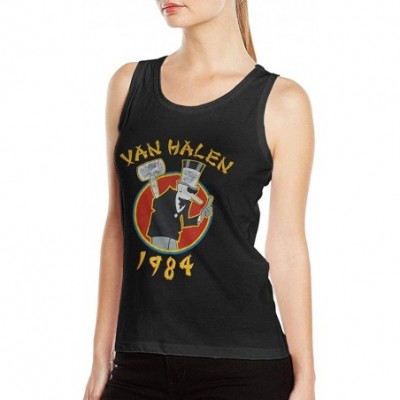 Camisoles & Tanks Woman's Sexy Tank Casual Style Vest T-Shirt-Van Halen 1984 - Black - CQ198XX7YET