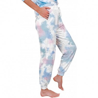 Bottoms Tie Dye Print Pajama Pants Casual Elastic Waist Jogging Pants - 1 - CK19C6HU47M