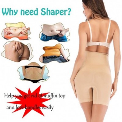 Shapewear High Waisted Shapewear Shorts Butt Lifter Tummy Control Body Shaper Panties Mid Thigh Underwear - Nude - CI18O3KEE2G