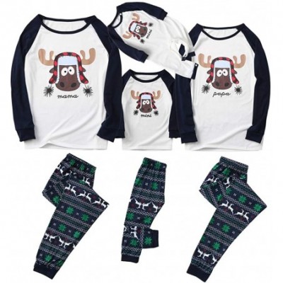 Sets Funny Christmas Family Matching Pajamas Set for Women Men Kids Toddler Elk Letter Sleepwear Home Outfits Set - CN192G5Y3XY