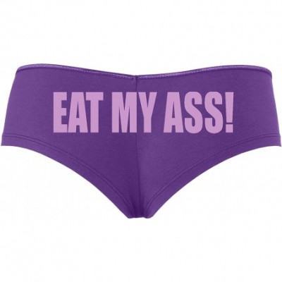 Panties Eat My Ass Oral Anal Slut Boyshort Panties Underwear - Lavender - C818STMS5QD