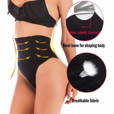 Shapewear Women Waist Cincher Girdle Tummy Control Thong Panty Slimmer Body Shaper - Black+beige(2 Pack) - C918UQSAGAN