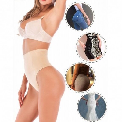 Shapewear Women Waist Cincher Girdle Tummy Control Thong Panty Slimmer Body Shaper - Black+beige(2 Pack) - C918UQSAGAN