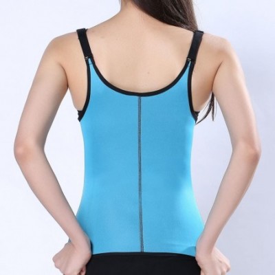 Shapewear Women Neoprene Waist Trainer Corset for Weight Loss Body Shaper Workout Tank Top Slimming Vest - Blue - CD199HXEM67