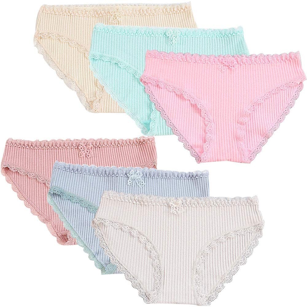 Panties Teen Girls Soft Cotton Underwear Breathable Comfort Lingerie Panties Brief Set - 206 - CR18HU6E9W4