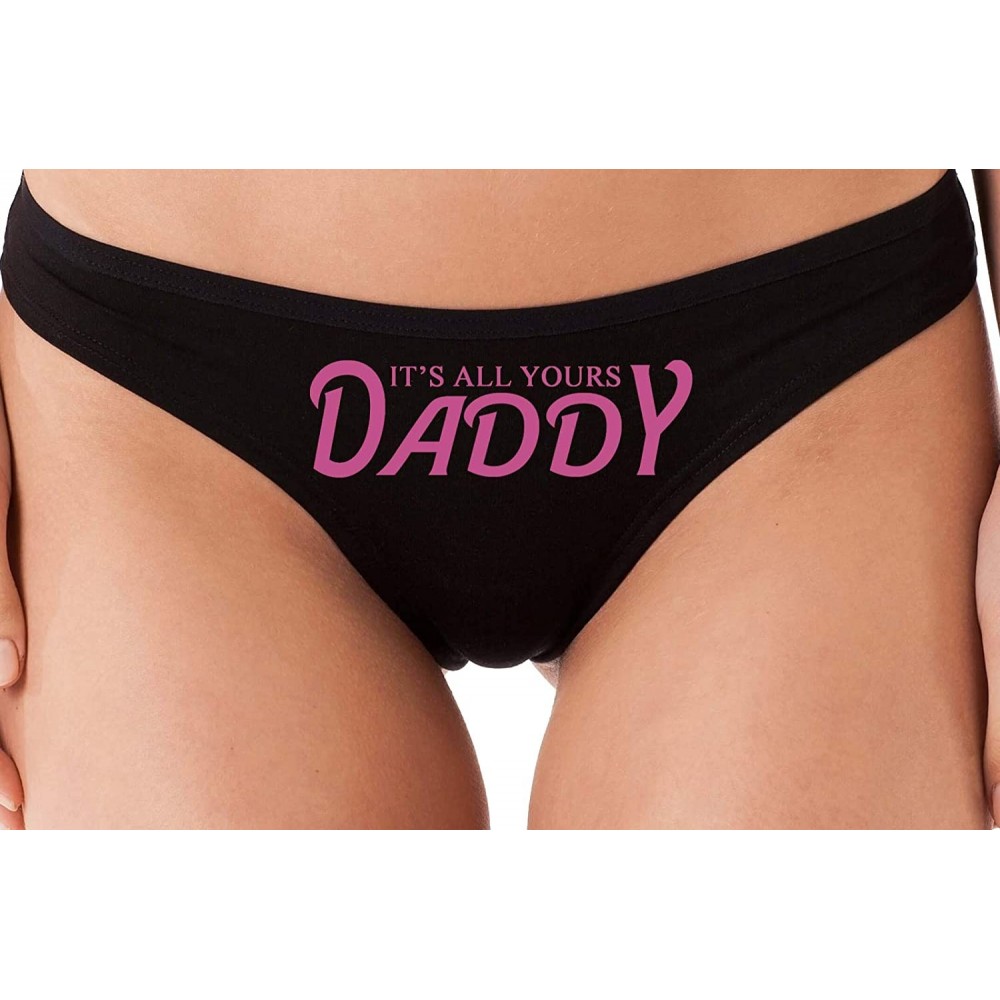 Panties It's All Yours Daddy Black Thong Panties Daddy's Girl DDLG - Raspberry - CT18LSY7KTC