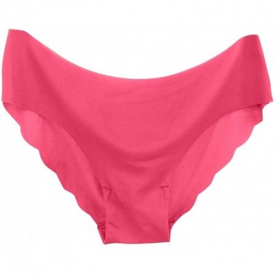 Slips 1 Pack Seamless Bonded Stretch Bikini Panty Sexy Panties - Hot Pink - CO1962HNYY9