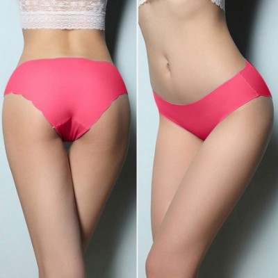 Slips 1 Pack Seamless Bonded Stretch Bikini Panty Sexy Panties - Hot Pink - CO1962HNYY9