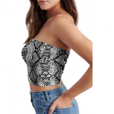 Camisoles & Tanks Women's Printed Bandeau Tube Top Sexy Strapless Summer Crop Bra Tops - Snakeskin3 - CP194UU2Z4N