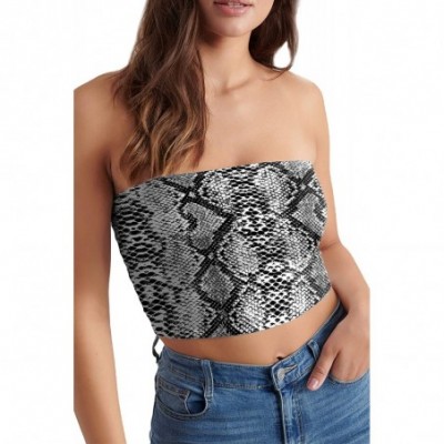 Camisoles & Tanks Women's Printed Bandeau Tube Top Sexy Strapless Summer Crop Bra Tops - Snakeskin3 - CP194UU2Z4N