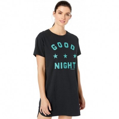 Nightgowns & Sleepshirts Womens Womens Snuggle Up Pajamas Sleep Shirt Dress - Night Black - CZ18NCHT4AM