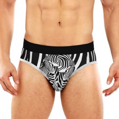 Briefs Men's Briefs Animal Zebra Leopard Men's Underwear Triangle Print Breathable Briefs - C319CSKTYZ8