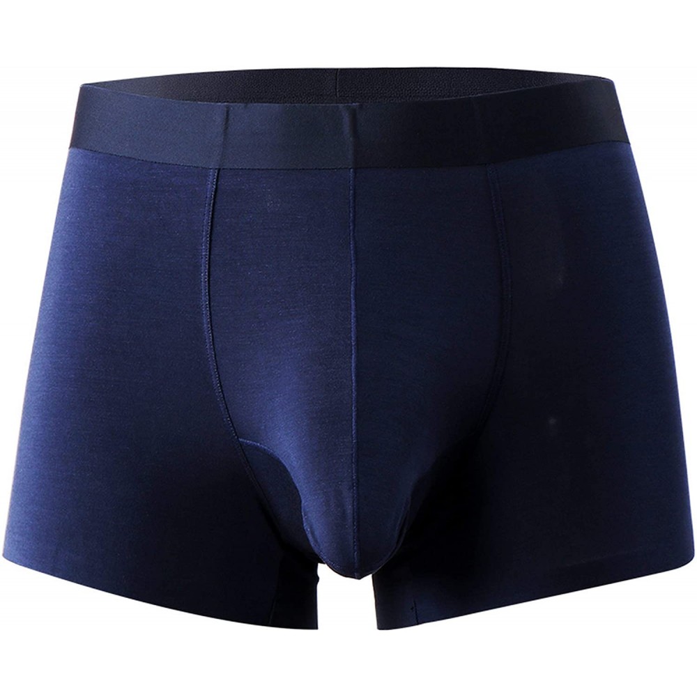 Briefs Men's Solid Color Elephant's Nose Funny Underwear Boxer Briefs - Blue - CZ1922LQELK