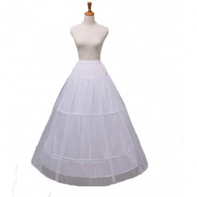 Slips Womens Hoopless Slip A-line Wedding Petticoat Underskirt Formal 9012 - White-2 Hoops A-line - C7184DAIC2K