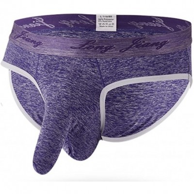 Briefs Men's Underwear- Men's Soft Briefs Underpants Shorts Sexy Underwear - Purple - C018GGRZQQ2