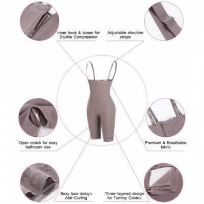 Shapewear Women's Body Shaper Open-Bust Bodysuit Seamless Open Crotch Mid-Thigh Shapewear Thigh Slimmer Butt Lifter - Purple-...