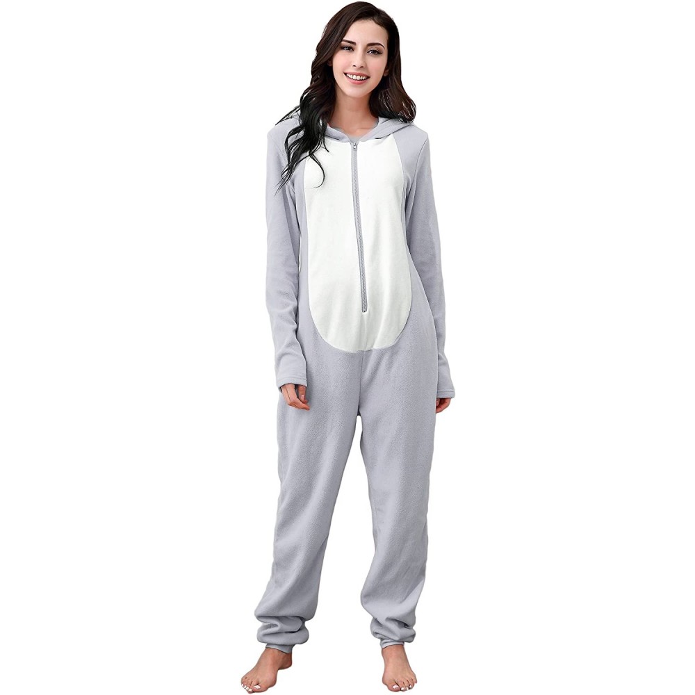 Sets Women's Soft and Warm Fleece Jumpsuit Size RHW2780 - (Rhw2789) Grey & White - C3182LYSTED