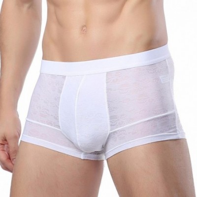 Boxer Briefs Man Boxer-ZYooh Sexy Soft Bamboo Fiber Modal Pants Underwear Underpant (White- XL) - White - CY1896UK002