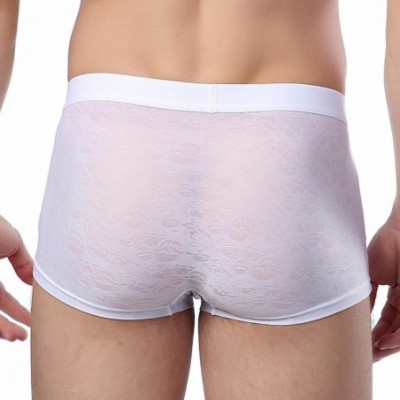 Boxer Briefs Man Boxer-ZYooh Sexy Soft Bamboo Fiber Modal Pants Underwear Underpant (White- XL) - White - CY1896UK002