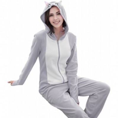 Sets Women's Soft and Warm Fleece Jumpsuit Size RHW2780 - (Rhw2789) Grey & White - C3182LYSTED