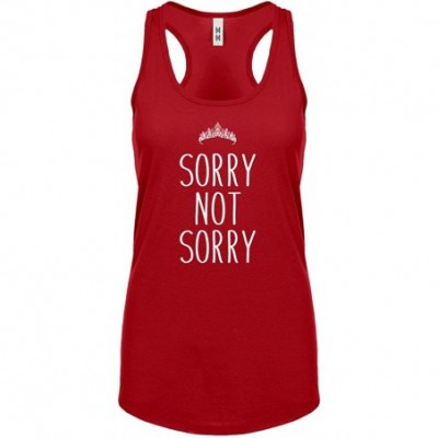 Camisoles & Tanks Sorry Not Sorry Womens Racerback Tank Top - Red - CQ18865CH0W