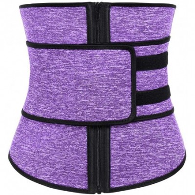 Shapewear Womens Waist Trimmer Neoprene Corset Cincher Trainer Weight Loss - Purple - CQ18Q8ZI4AZ