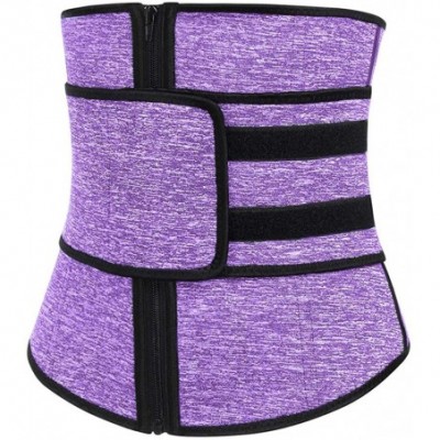 Shapewear Womens Waist Trimmer Neoprene Corset Cincher Trainer Weight Loss - Purple - CQ18Q8ZI4AZ