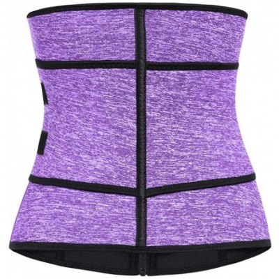 Shapewear Womens Waist Trimmer Neoprene Corset Cincher Trainer Weight Loss - Purple - CQ18Q8ZI4AZ