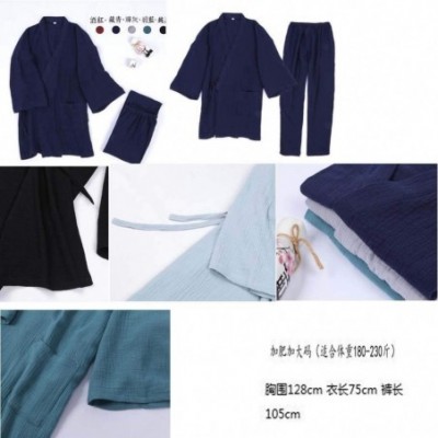 Sleep Sets Japanese-Style Home Clothes Cotton Men Pajamas Kimonos- Tops + Pants- C05 - CH18ATSU67X