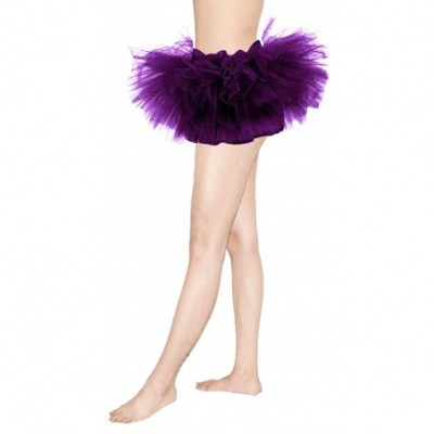 Slips Women's Mini Puffy Bubble 6-Layered Ballet Run Halloween Tutu Costume - Purple - CO18XIKQOXI