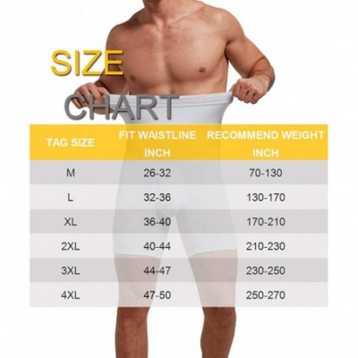 Boxer Briefs Men Tummy Control Shorts High Waist Slimming Shapewear Body Shaper Leg Underwear Briefs - White - C518WHQZ7AL