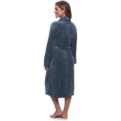 Robes Women's Microplush Bath Robe- 3X-Large- Denim - C318QM8HGQW