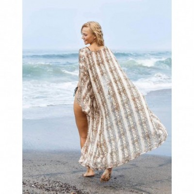 Robes Newest Cover Ups Home Pajamas Dresses Cardigan Open Front with Belt Long Midi Nightgown Kimono Robes Gown - Snakeskin P...